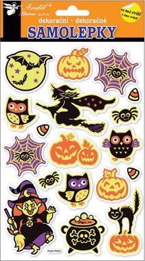 Glow in the Dark Puffy Stickers 25x14 cm, Witch