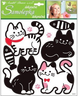  Stickers 32x26 cm, White and Black Cats
