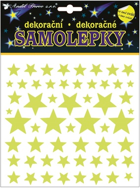 Stickers Glow in the Dark Stars 18 x 18 cm 