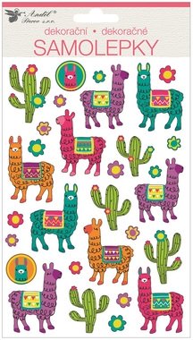 Stickers 3D 14 x 25 cm, Llamas