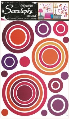 Wall Sticker 60x42 cm, Pink Circles