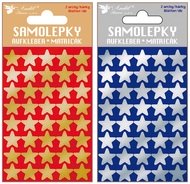 Foil Stickers 8 x 12 cm, Stars, assorted Silver and Golden