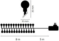 11023 Osvětlení vánoční bílé kuličky 8m-80 LED+5m přívodní kabel-4