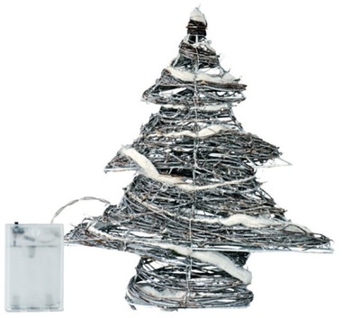 Christmas Lights Wicker Tree 30x30x8cm-30 LED white+30 cm supply cord (battery operated)