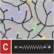 Christmas lighting – extendable string lights, 10 m, 100 LEDs, multicolor + 5 cm power lead