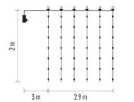 11098 Osvětlen&iacute; z&aacute;clona 2,9 x 2 m, 400 LED, tepl&aacute; b&iacute;l&aacute;-2