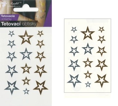 Metallic Tattoo Stickers 10,5x6 cm - Stars