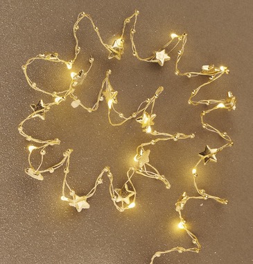 Garland, Gold Star, 1.9 m, warm white, 20 LEDs