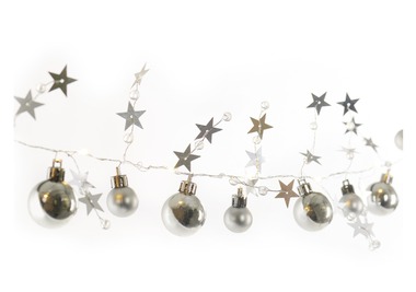 Garland, Silver ball, 1.9 m, warm white, 20 LEDs