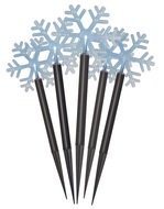  Lights, Snowflake stake, 30 cm, 5 LEDs, cool white + timer