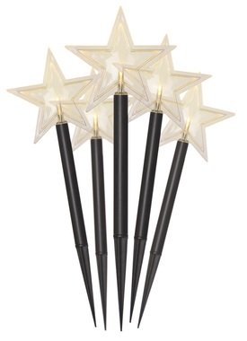  Lights, Star stake, 30 cm, 5 LEDs, warm white + timer