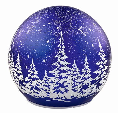LED light ball warm with landscape motif - dark blue, o 12 x 11 cm, warm white, 5 LEDs, timer