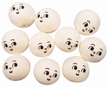 Heads 3 cm, 10 pcs, Paper Pulp