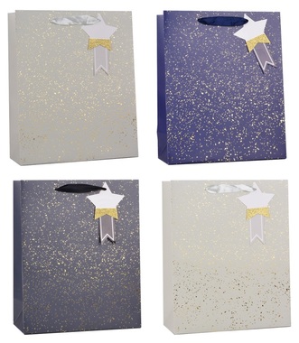 Gift bag with gold stamping L 26 x 32 x 12 cm 