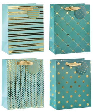 Gift Bag with Golden details M 18 x 23 x 10 cm