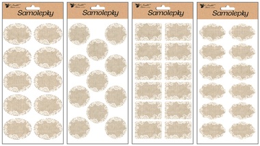 Write-on Stickers 28x14 cm, Fabric (Burlap)
