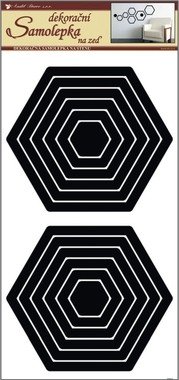 Wall Sticker 60x32 cm, Black Hexagon