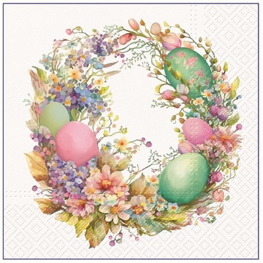 Paper napkins, Easter wreath, 3-ply, 33 × 33 cm, 20 pcs