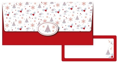 Money envelope Christmas motif red 18 x 8.5 x 0.2 cm