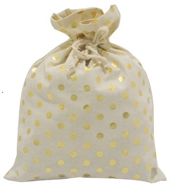 Gift Canvas Bag 36 x 27 cm, Golden Dots