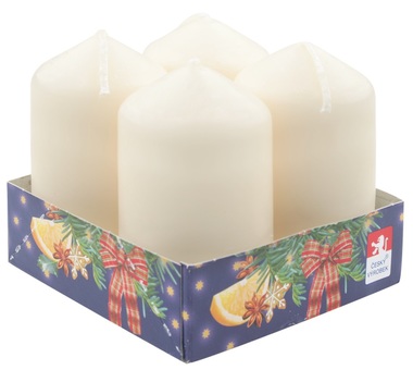 Advent Set of Candles 40 x 80 mm, 4 pcs CREAM