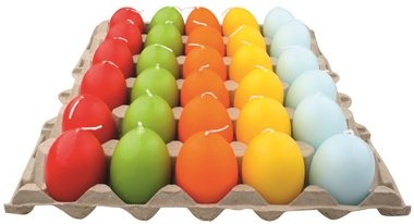 Egg-shaped Candle 45 x 60 mm, 30 pcs, mixed