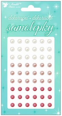 Decorative Sticker Gemstones, white and pink 10 x 19 cm