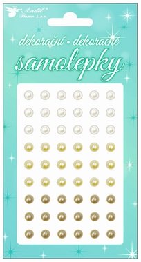 Decorative Sticker Gemstones-white,cream,copper 10 x 19 cm