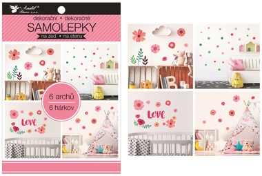 Wall Sticker Flowers 16 x 23 cm 6 Sheets