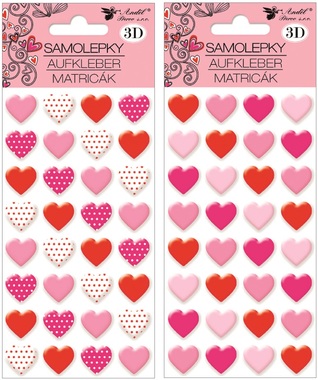 3D stickers hearts 9,5 x 22 cm