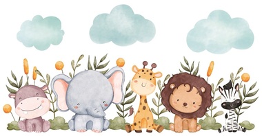 Wall Sticker, Colorful, Safari 32 x 60 cm