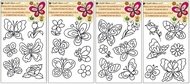 Stencils for Glass Deco w/raised outline, 30x21 cm, Butterflies