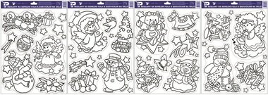 Stencils for Glass Deco w/raised outline, 38x30 cm, Xmas