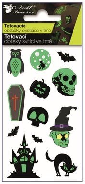 Tattoo Stickers glow in the dark Halloween 10.5 x 6 cm