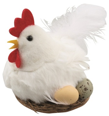 Plush Hen 10 x 11 x 13 cm, White