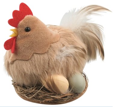 Plush Hen 10 cm, Brown