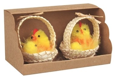 Hen with Chicken in a Basket, 2 pcs