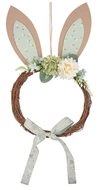 Wreath with Felt Ears and Bow 23 x 42 cm, Green