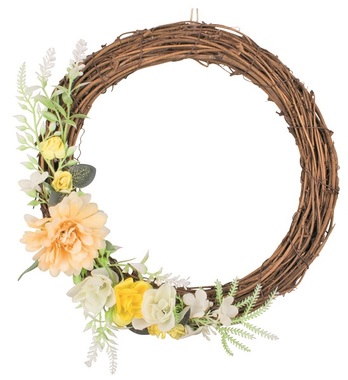 Wreath with Deco 23 cm, Yellow