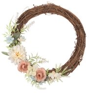 17166 Věnec s dekoracemi 23 cm, kr&eacute;mov&yacute;-1
