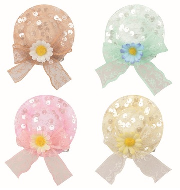 Decorative Hats 6 x 2 x 6 cm on a clip, 4 pcs