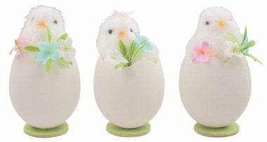 Chicken white in a Shell with Deco 6 x 11 x 6 cm for standing