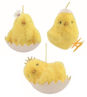Chicken with Shell yellow 10 x 9 x 9 cm for hanging