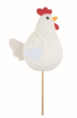 White Rooster 8.5 x 9 x 4.5 cm + stick