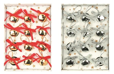 Jingle Bells Gold and Silver 12 pcs, 2 x 2 x 2 cm