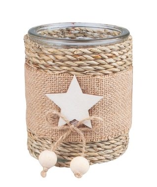 Candlestick with Jute Decor o 8 x 10 cm
