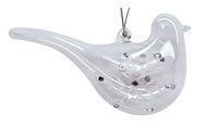 Glass Bird with Snowflake 11 x 4 x 2.5 cm