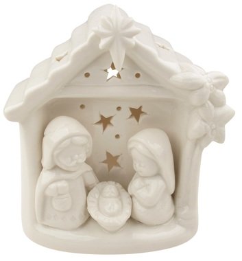 Porcelain Nativity Scene 12 cm w/LED Lights