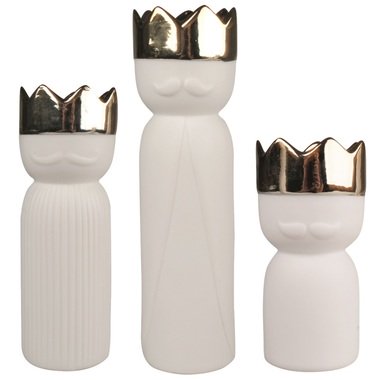 Porcelain Three Kings Candle Holder 6 x 21 cm