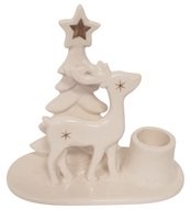 19620 Svícen s jelenem porcelánový 12 x 11 x 6 cm, na svíčku 2,2 cm-1 19620 Svícen s jelenem porcelánový 12 x 11 x 6 cm, na svíčku 2,2 cm-1